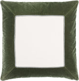 Rahiq Forest Green Border Cotton Throw Pillow-Throw Pillows-Parc Decor