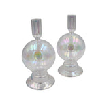 Rainbow Prism Bauble Candle Holder - Pair-Candle Holder-Parc Decor