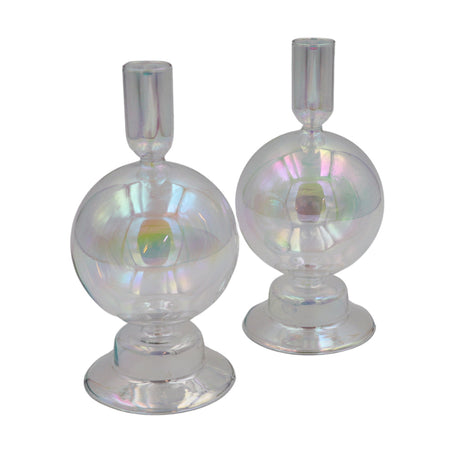 Rainbow Prism Bauble Glass Candle Holders – Case of 12
