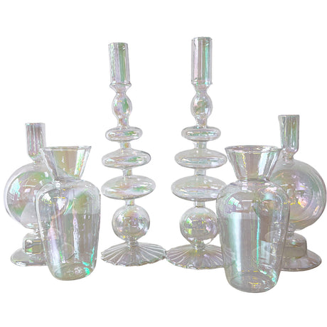 Rainbow Prism Bauble Glass Candle Holders – Case of 12