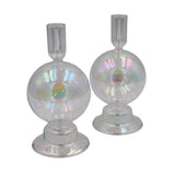 Rainbow Prism Bauble Glass Candle Holders – Pair