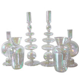 Rainbow Prism Glass Vases – Pair
