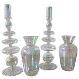 Rainbow Prism Glass Vases – Pair