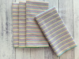 Rainbow Seersucker Cloth Napkins, set of four-Table Linens-Parc Decor