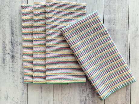 Rainbow Seersucker Cloth Napkins, set of four-Table Linens-Parc Decor