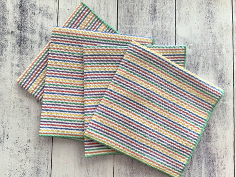 Rainbow Seersucker Cloth Napkins, set of four-Table Linens-Parc Decor