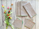 Rainbow Seersucker Cloth Napkins, set of four-Table Linens-Parc Decor