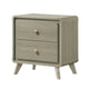 Rainier Modern 25" Gray Wood 2-Drawer Nightstand-床头柜-Parc Decor