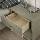 Rainier Modern 25" Gray Wood 2-Drawer Nightstand-床头柜-Parc Decor