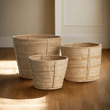 Rattan Storage Baskets for Rustic Organization (Set of 3)-Storage Baskets-Parc Decor