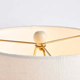 Rattan Table Lamp with Curved Base and White Shade-table lamp-Parc Decor