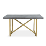 Raven Grey Gold 3 Piece Dining Table Set-Dining Table-Parc Decor