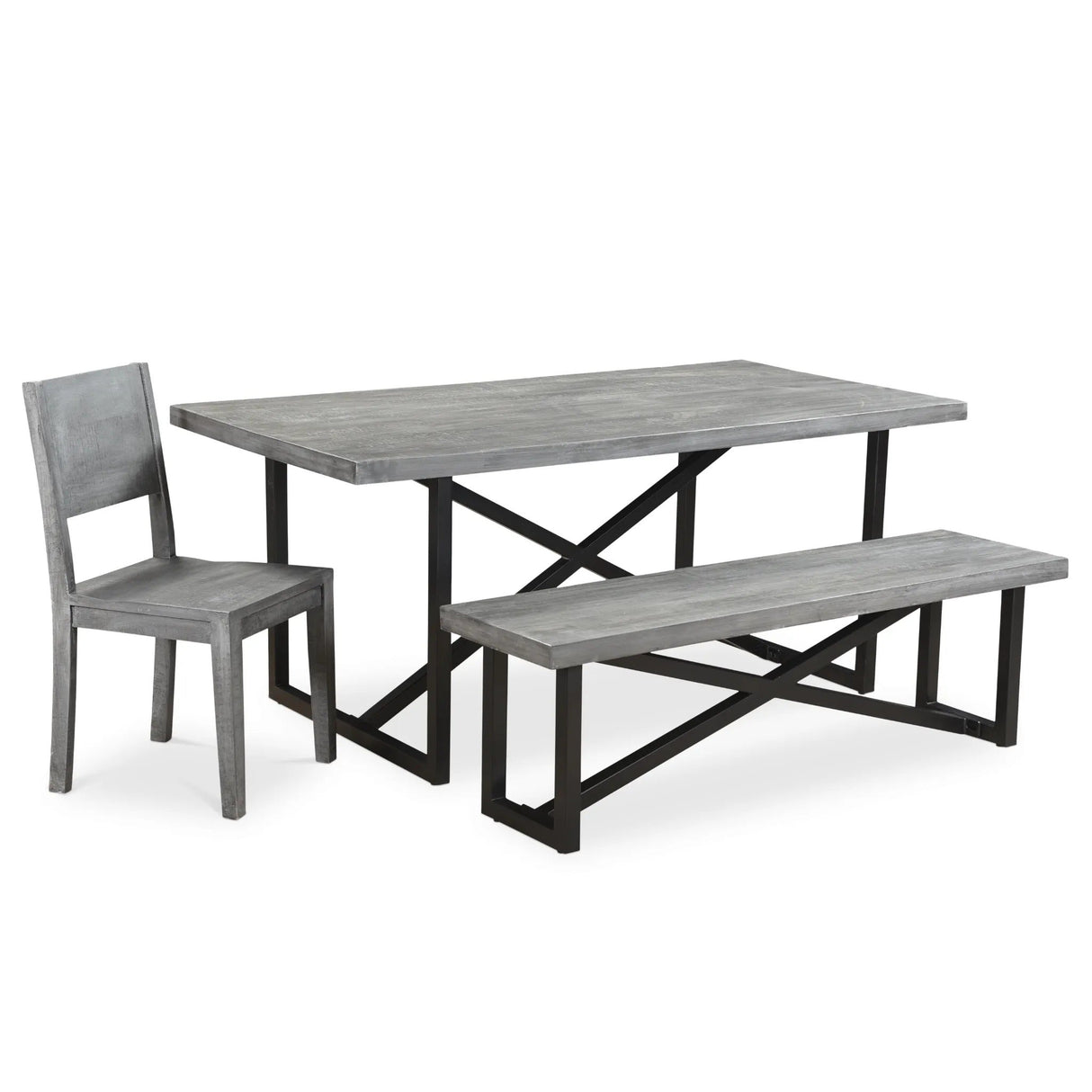 Raven Grey Mango Wood Dining Chair Set of 2-Chair-Parc Decor