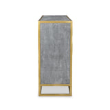 Raven Grey Mango Wood Dining Side board With Gold Iron