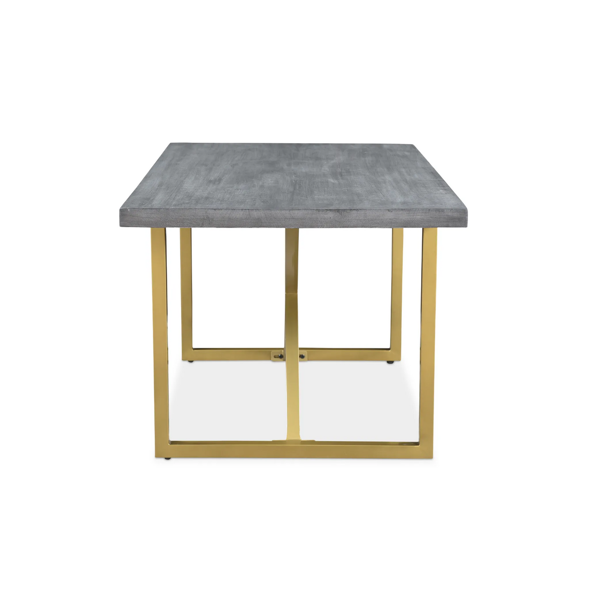Raven Grey Mango Wood Dining Table With Gold Iron Legs-Dining Table-Parc Decor