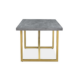 Raven Grey Mango Wood Dining Table With Gold Iron Legs-Dining Table-Parc Decor
