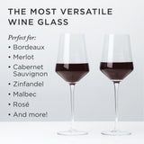Raye Angled Crystal Bordeaux Decanter & Wine Glass Set