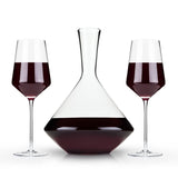 Raye Angled Crystal Bordeaux Decanter & Wine Glass Set