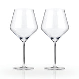 Raye Angled Crystal Burgundy Glasses Set of 2
