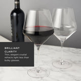 Raye Angled Crystal Burgundy Glasses Set of 2