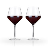 Raye Angled Crystal Burgundy Glasses Set of 2