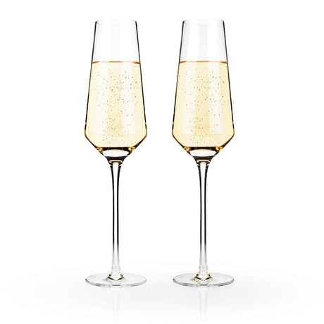 Raye Angled Crystal Champagne Flutes Set of 2-product_type::champagne_glasses-Parc Decor