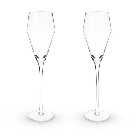 Raye Angled Crystal Prosecco Glasses Set of 2