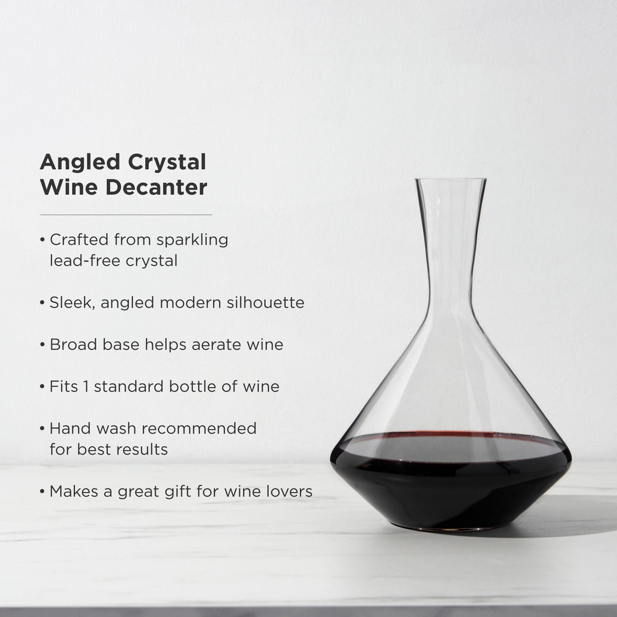 Raye Angled Crystal Wine Decanter-product_type::wine_decanters-Parc Decor