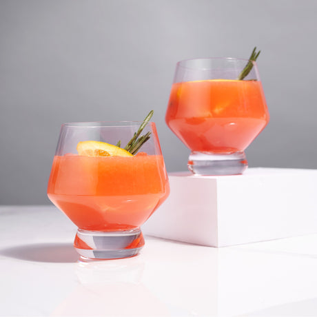 Raye Footed Crystal Punch Glasses Set of 2