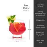 Raye Footed Crystal Punch Glasses Set of 2