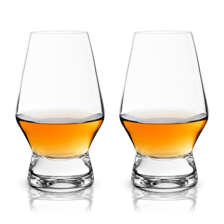 Raye Footed Crystal Scotch Glasses Set of 2