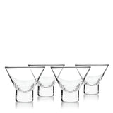 Raye Heavy Base Crystal Stemless Martini Glasses Set of 4