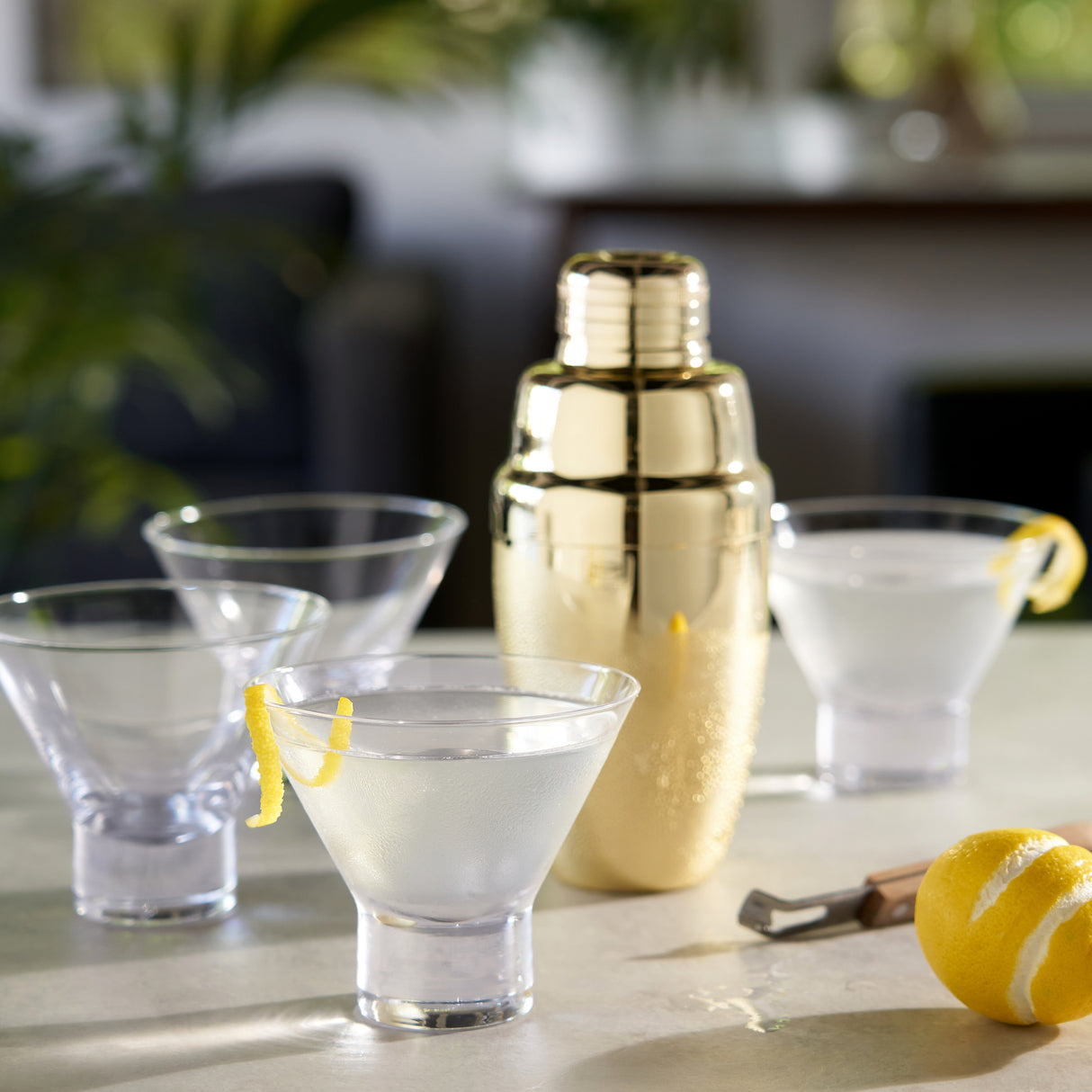 Raye Heavy Base Crystal Stemless Martini Glasses Set of 4-product_type::stemless_cocktail_glasses-Parc Decor