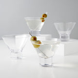 Raye Heavy Base Crystal Stemless Martini Glasses Set of 4-product_type::stemless_cocktail_glasses-Parc Decor