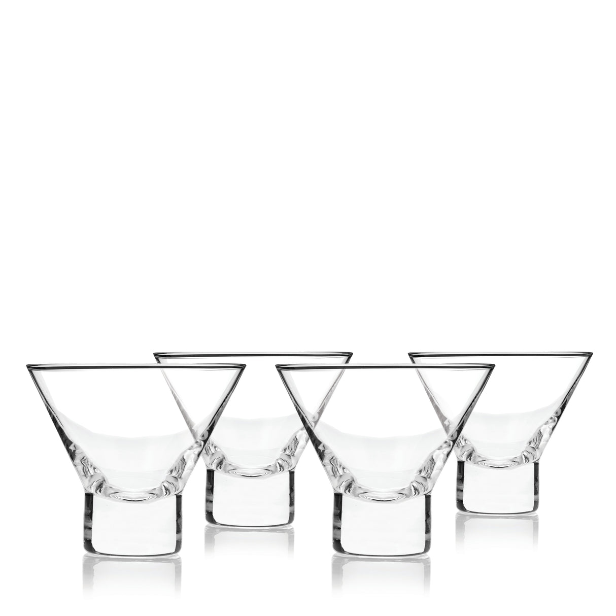 Raye Heavy Base Crystal Stemless Martini Glasses Set of 4-product_type::stemless_cocktail_glasses-Parc Decor