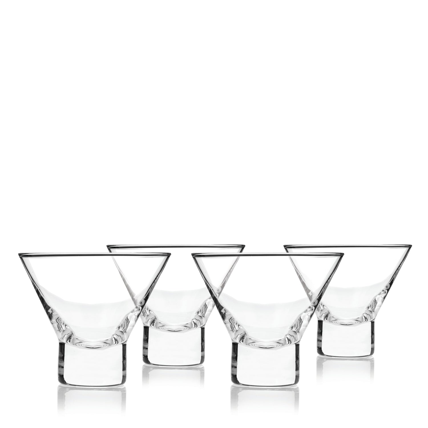 Raye Heavy Base Crystal Stemless Martini Glasses Set of 4-product_type::stemless_cocktail_glasses-Parc Decor