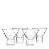 Raye Heavy Base Crystal Stemless Martini Glasses Set of 4-product_type::stemless_cocktail_glasses-Parc Decor