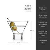 Raye Heavy Base Crystal Stemless Martini Glasses Set of 4-product_type::stemless_cocktail_glasses-Parc Decor