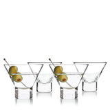 Raye Heavy Base Crystal Stemless Martini Glasses Set of 4-product_type::stemless_cocktail_glasses-Parc Decor