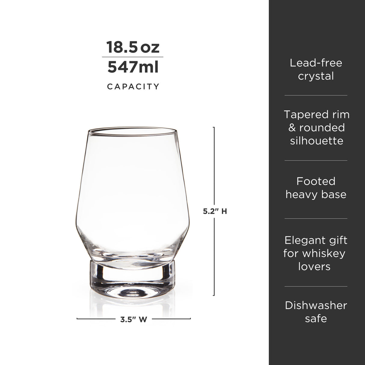 Raye Heavy Base Crystal Whiskey Glasses Set of 2-product_type::stemless_cocktail_glasses-Parc Decor