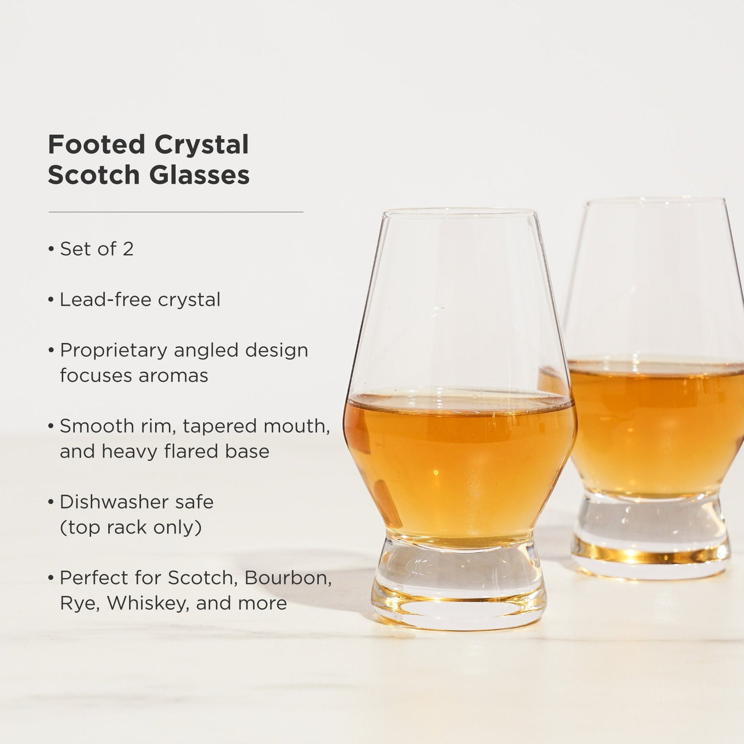 Raye Heavy Base Crystal Whiskey Tasting Glasses Set of 2-product_type::stemless_cocktail_glasses-Parc Decor