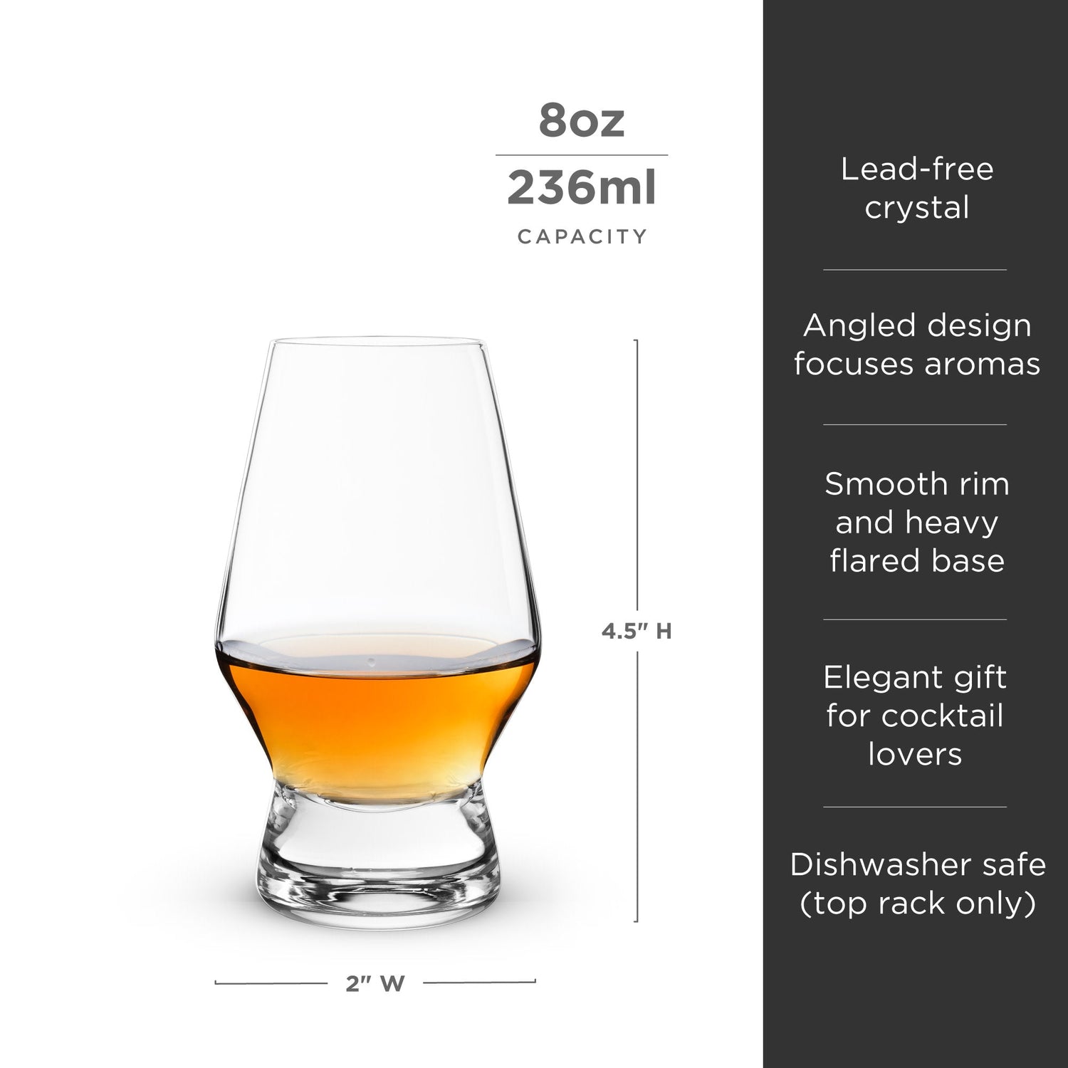 Raye Heavy Base Crystal Whiskey Tasting Glasses Set of 2-product_type::stemless_cocktail_glasses-Parc Decor