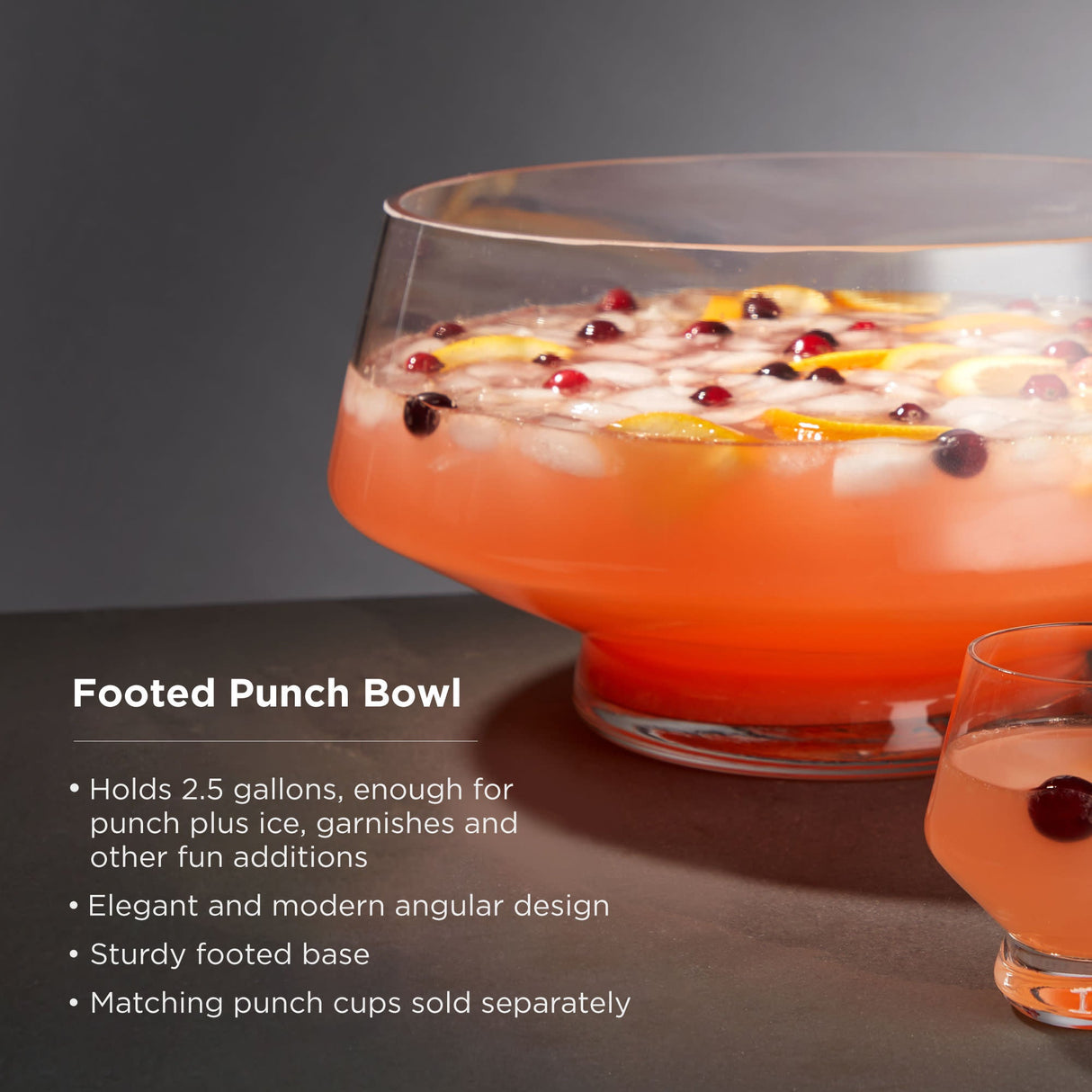 Raye Heavy Base Punch Bowl-product_type::pitchers_and_dispensers-Parc Decor