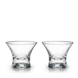 Raye Heavy Base Stemless Crystal Manhattan Glasses Set of 2