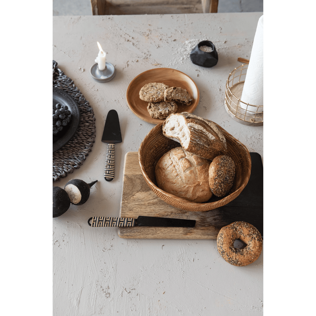 Reactive Glaze Stoneware Taper Candle Holders, Set of 2-Candles and Candle Accessories-Parc Decor