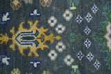 Ready to ship Charcoal, Green And Blue 5x7 Wool Rug