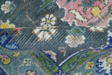 Ready to ship Charcoal, Green And Blue 5x7 Wool Rug