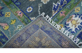Ready to ship Charcoal, Green And Blue 5x7 Wool Rug
