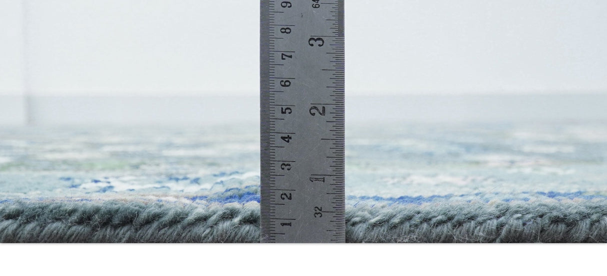 Ready to ship Charcoal, Green And Blue 5x7 Wool Rug