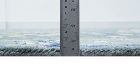Ready to ship Charcoal, Green And Blue 5x7 Wool Rug
